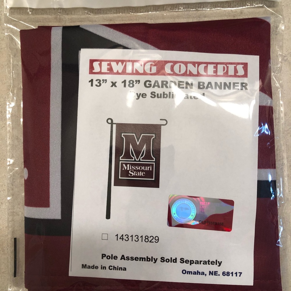 Missouri State University Garden Flag NWT